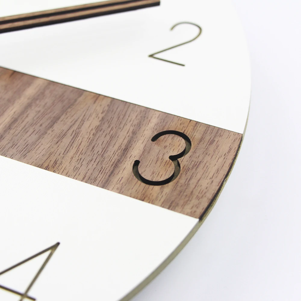 

New Wall Clock Modern Design Wooden Clock Living Room Decoration Wall Watches Home Decor Modern Quartz Silent Wall Clocks