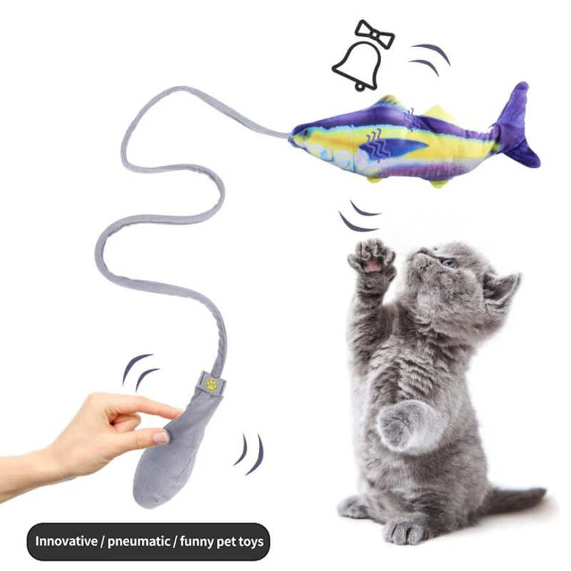 

New Funny Cat Stick Pet Cat Simulation Fish Toy Interactive Cat Toy Creative Catnip Plush Toy Pet Cat Play Bite Resistant Toy