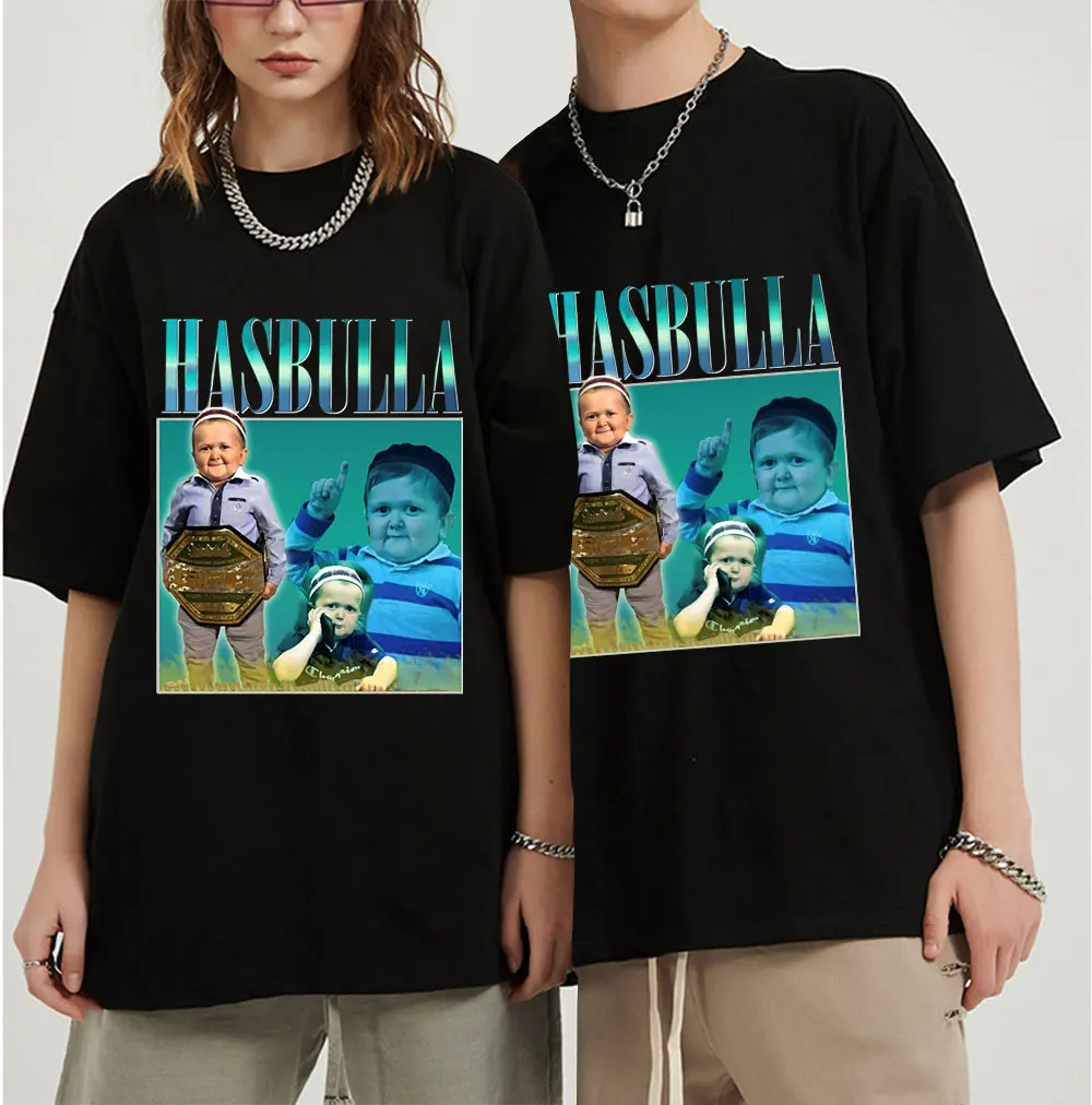 Футболка с изображением мема хасбуллы вырезом лодочкой из чистого хлопка |