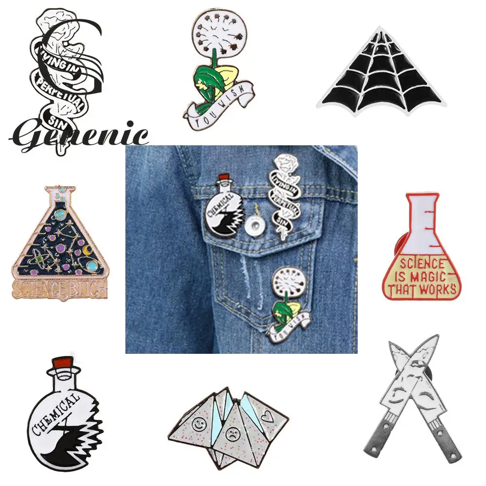 Эмалированная булавка оригами игра сердце гроб наука химический паутина спички