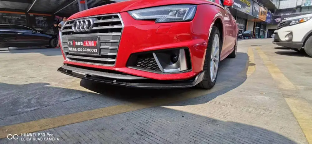 Автомобильный передний бампер спойлер из углеродного волокна для AUDI A4 S4 B9 4