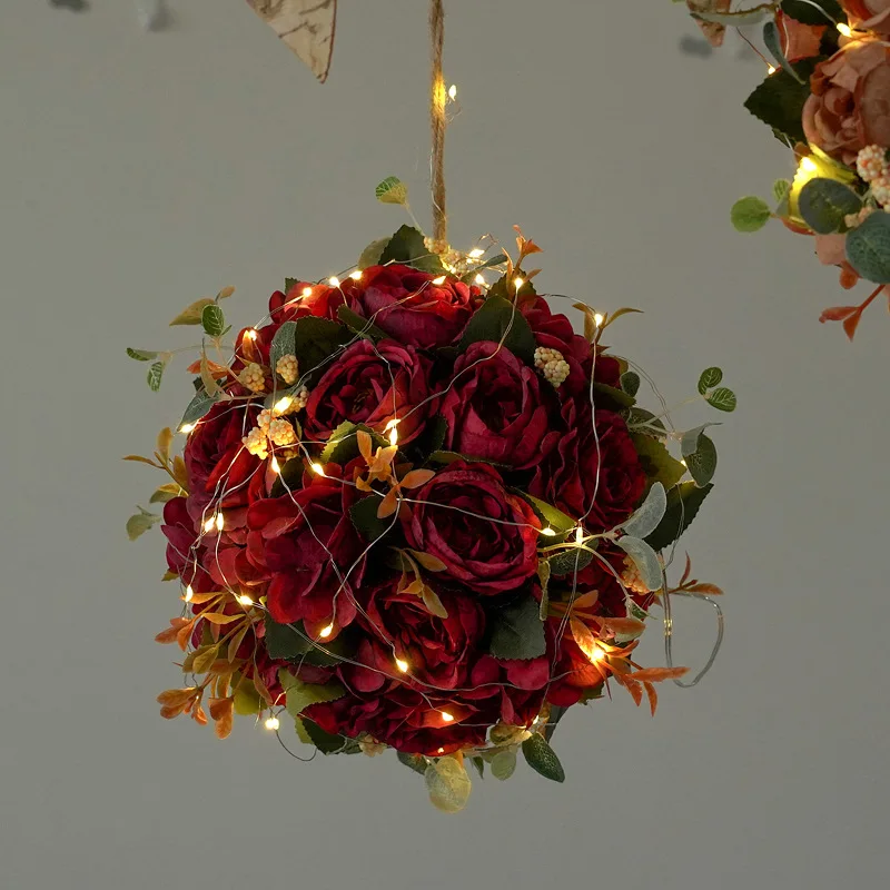 Искусственный Пион цветок шар ткань шелковая Гортензия роза венок для