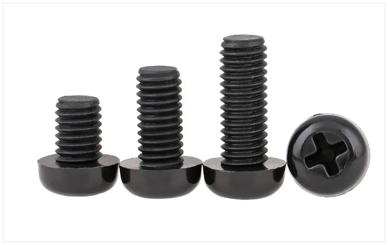 

Винт с черной круглой головкой И Крестообразной головкой, винт из нейлона и пластика, диаметром 50 шт.