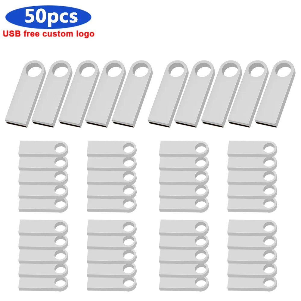

50pcs/lot metal USB2.0 Flash Drive 64gb 16GB 8GB Pendrive 32gb Flash Memory Stick 128gb Pen Drive 64gb usb stick custom logo