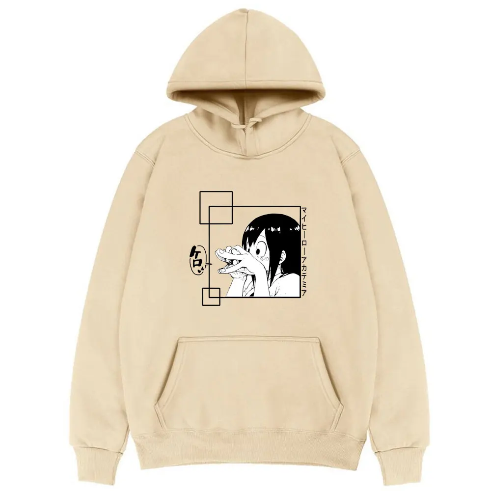 

Japan Manga My Hero Academia Cute Hoodie Japanese Fashion Anime Asui Tsuyu Graphics Hooded Tracksuit Men Long Sleeve Hoodies