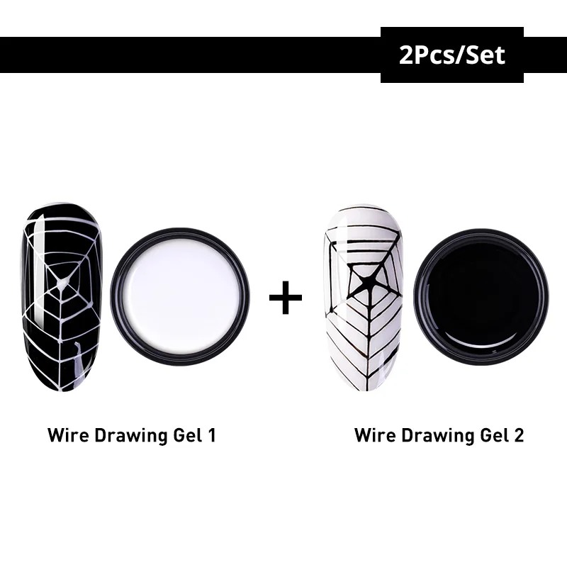 Set 34 PICT YOU 5 г паучий Гель-лак для рисования проволокой черный, белый, золотой, серебряный лак для дизайна ногтей с пауком долговечный УФ-гель - Цвет: Set 34