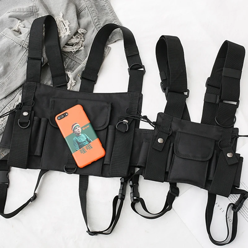 

Radio Walkie Talkie 3 Pocket Chest Pack Bag Harness for Motorola Baofeng KENWOOD Front Pack Vest Pouch Bag Carry Case