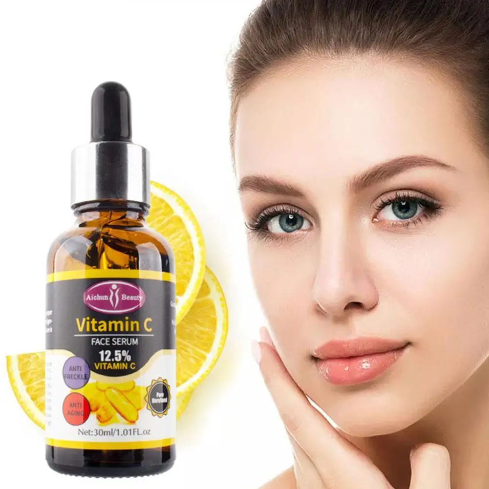 

30Ml Vitamin C Serum Essence Professional Liquid Whitening Anti-Aging Brightening Lightening Melanin Serum Skin Ca