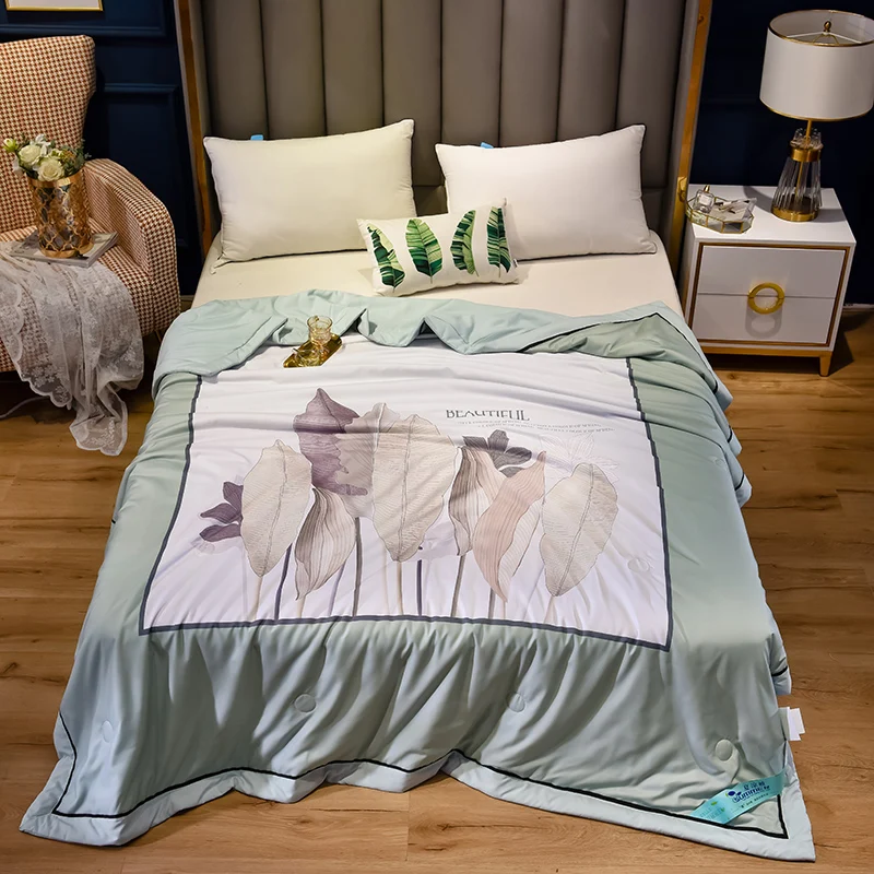 

Chinese Style Digital Print Quilts High Quality Patchwork Duvet Home Bedding Throw Blanket 200*230cm Air-Condition Comforter New