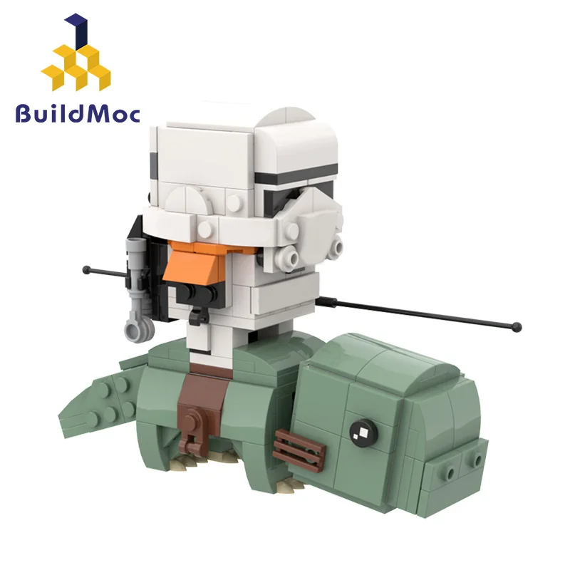 

MOC Cartoon Character McCormick/Sandtrooper on Dewback Brickheadzs Idea Cartoon Character Building Blocks Toys For Children Gift