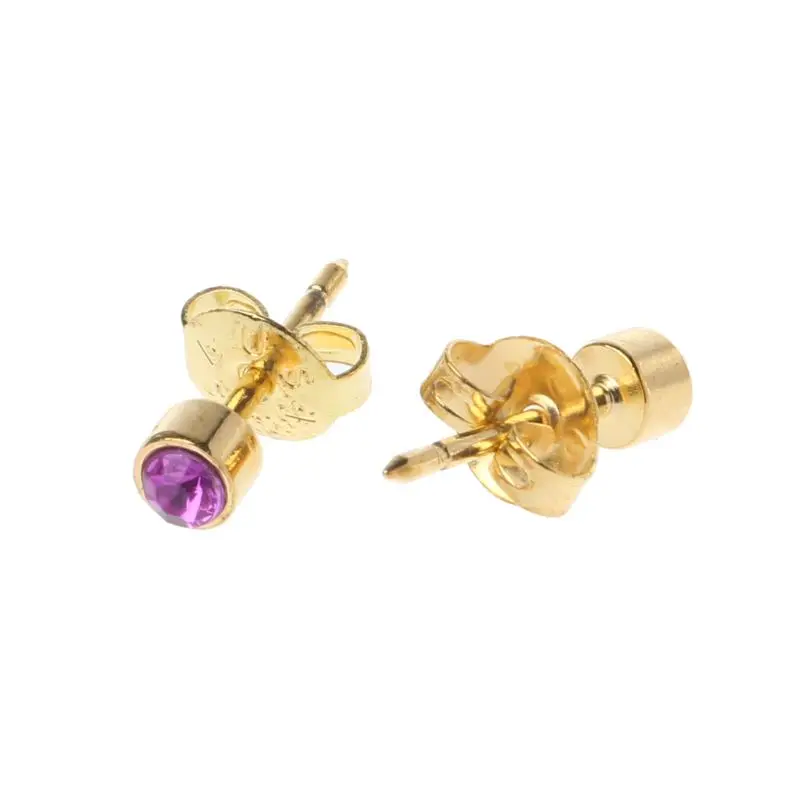 Серьги гвоздики золотистые гипоаллергенные Для Пирсинга Ушей 3 мм 12