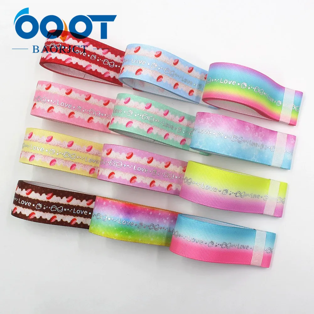 OOOT BAORJCT I 191121 2521 25 мм 10 ярдов мультфильм любовь горячее серебро grosgrain ленты одежда