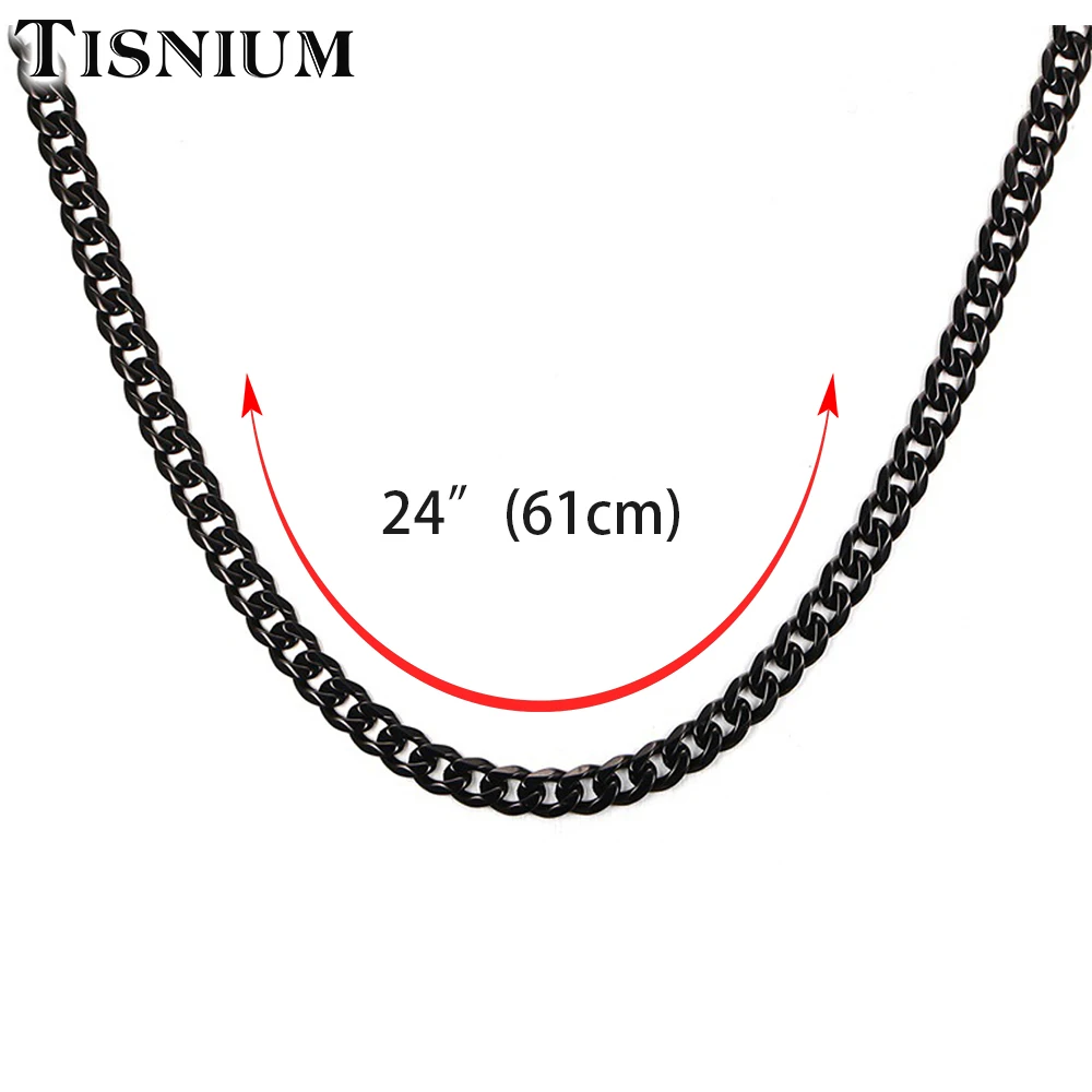 Ожерелье-цепочка из нержавеющей стали с кубинскими звеньями