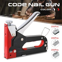 3 way manual heavy duty hand code nail gun furniture stapler for tacker upholstery gun pin framing woodworking tacker tools