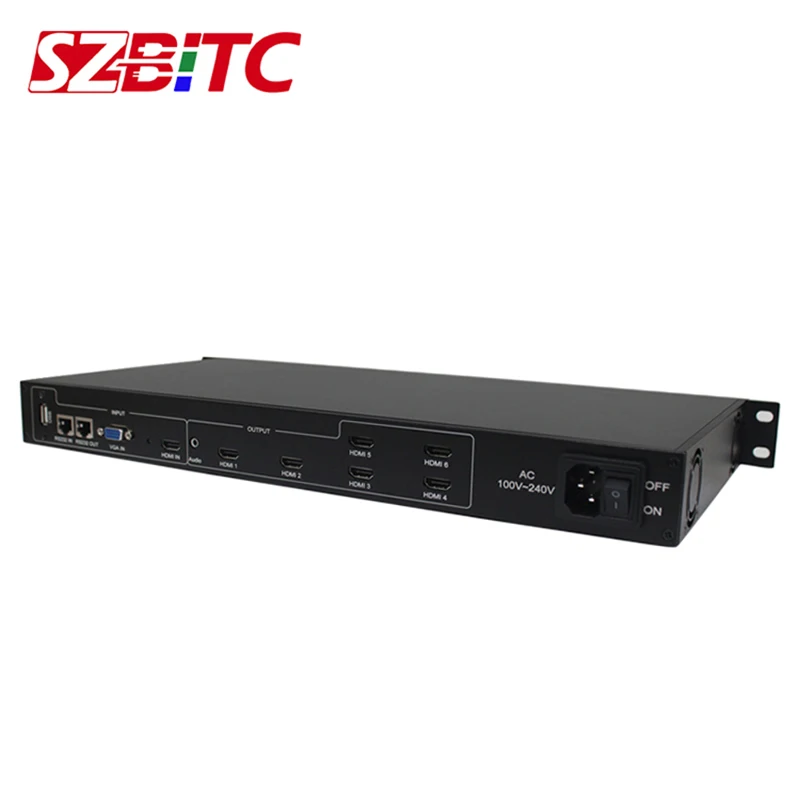 SZBITC видео настенный контроллер 2x3 HDMI сплиттер 1 в 6 180 Вращение RS232 с пультом