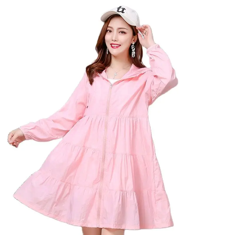 Женская летняя модная изящная Солнцезащитная одежда средней длины куртка 2022