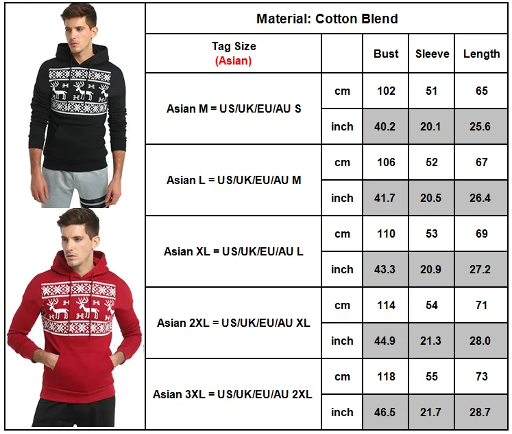 

Men's Reindeer Sweater Hooded Sweatshirt Snowflake Pullover Tops Jumper Hoodie