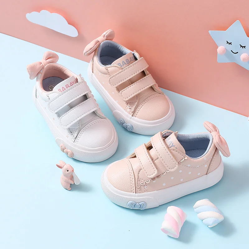 Кроссовки Детские Babaya с мягкой подошвой белые для девочек Girls1-3 лет на осень 2020 |