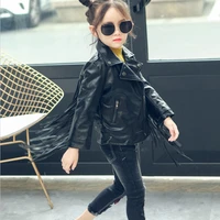 ins hot children pu jacket 2 7 year old girl fashion coat tassel leathermotorcycle leather jacket kids jacket online celebrity