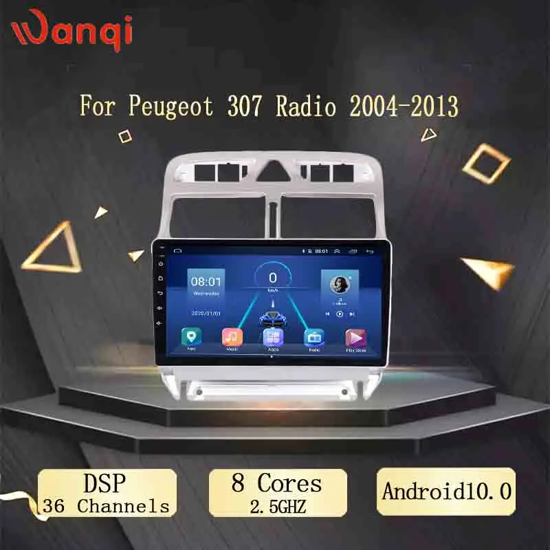 Автомобильный DVD GPS DSP AHD видеоплеер Wanqi 10 0 навигация Мультимедиа для Peugeot 307 Радио