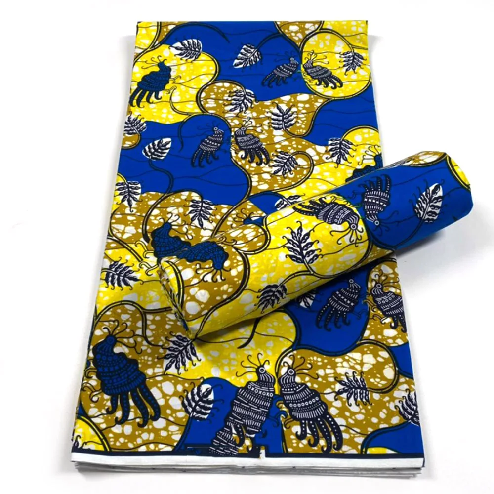 

African Prints Fabric 2021 New Wax High Quality Cotton Wax fabric 6Yard Ankara Wax Real Nigerian Wax For Dresses