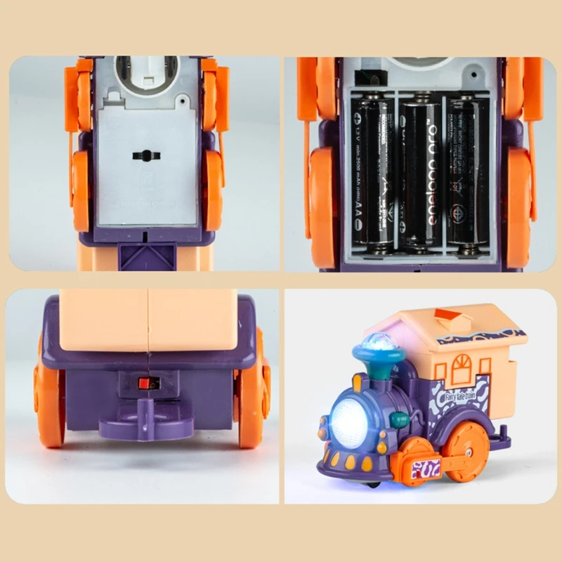

C5AA Colorful Lighting Funny Modeling Touch-sensing Voice-activated Train Toy for Kids and Children Early Education