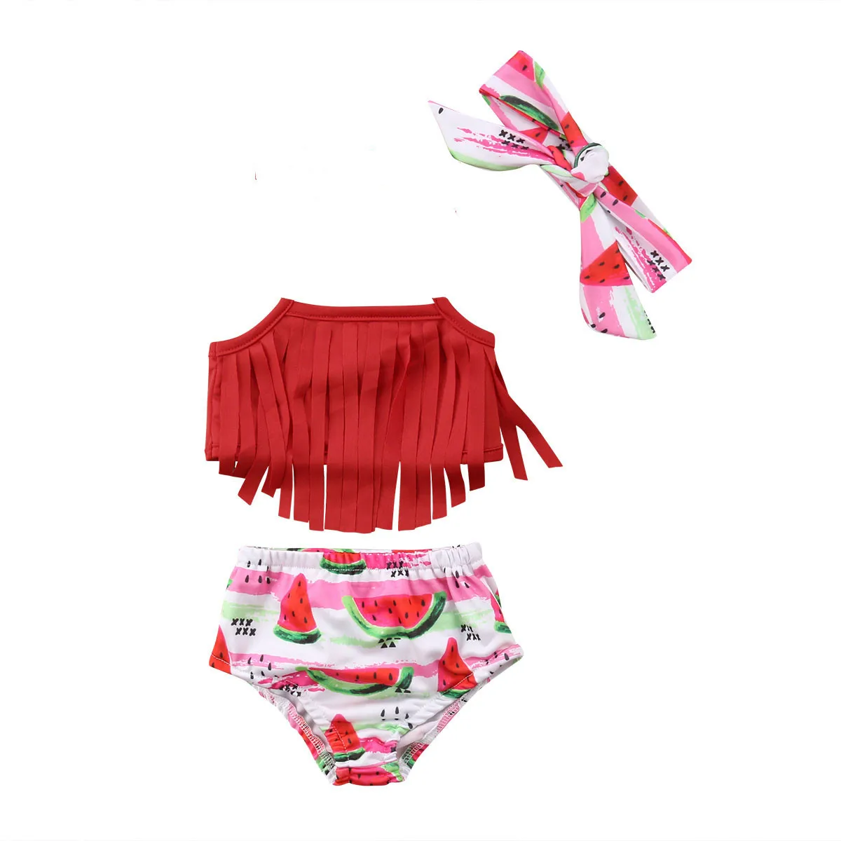 

Tassel Toddler Kids Baby Girl Watermelon Bikini Set Fruit Swimwear Bathing Suit Swimsuit