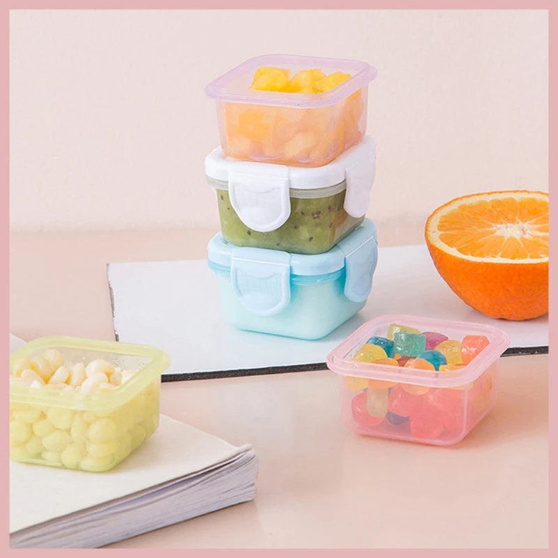 4 Pcs BPA Free Baby Food Storage Containers Baby Milk Powder Container Kids Snack Box Portable Food Freezer Fresh Cup 60 ml