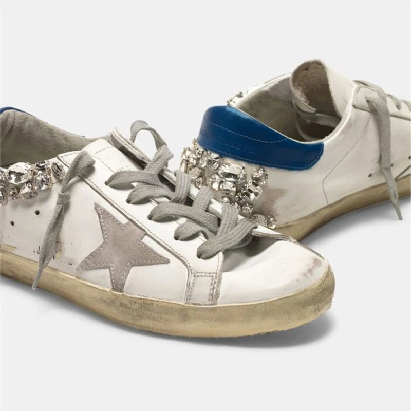 

Spring Kids New First Layer Cowhide Korean Version of Old Dirty Shoes with Rhinestone Rear Tail Parent-child Casual Shoes QZ31