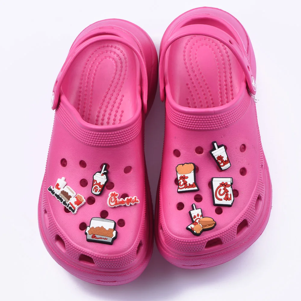 Best Friend Shoe Decoration Cute Animals Hamburger Series Buckle for Croc Charms Accessories Kids Girls Boys Party Gifts