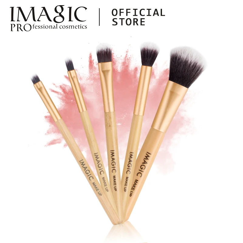 

IMAGIC New Women's Fashion Brushes 5PC Wooden Cosmetics Eyeshadow Brush Makeup Brush Sets Beauty Tools