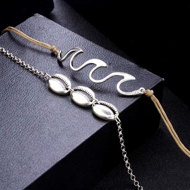 2 шт./компл. модные браслеты на лодыжке для женщин ручная работа волнистые