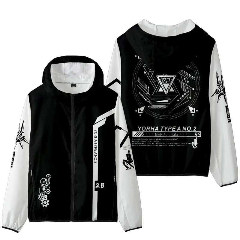 

Game NieR:Automata Women Sunscreen Clothing Men 3D Print Breathable Light Sunscreen Jacket Boys Girls Summer Sunscreen Clothes