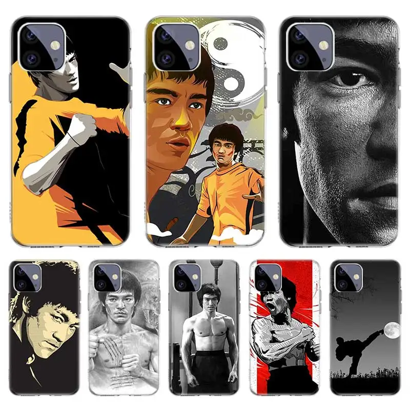 

bruce lee Soft TPU Bumper Case For Iphone 11 Pro 12 Pro Max 13 7 8 Plus XR XS Max X 12 Mini 6 6S SE 2020 SE2 Cover Shockproof