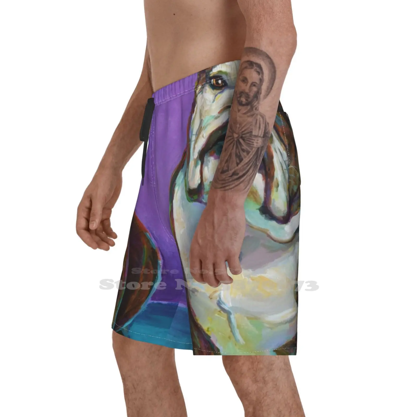 

Nya The Bulldog By Robert Phelps Men'S Summer Short Pants Beach Shorts Bulldog Bulldog Bulldogs Bulldog Art Bulldog Painting