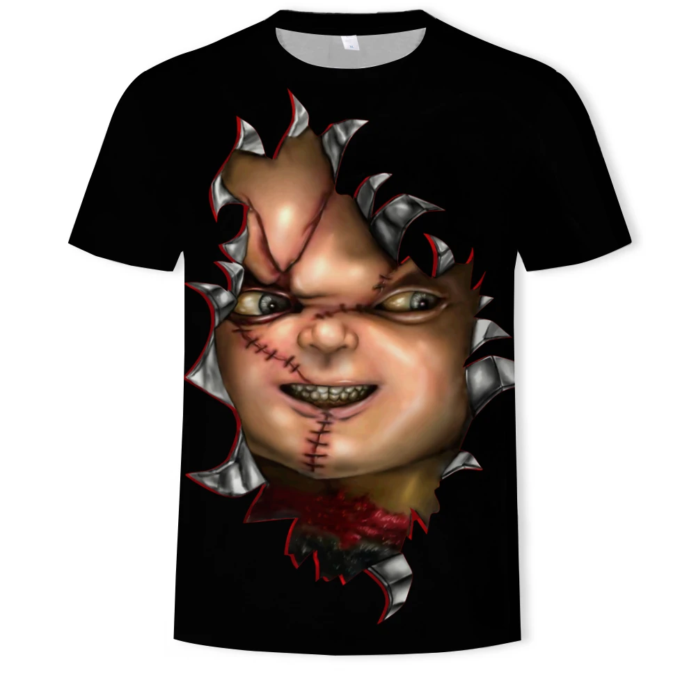 

2021 Halloween T-shir Clown pattern printing menâ€™s T-shirt, interesting and interesting menâ€™s and womenâ€™s clown casual t-shirt