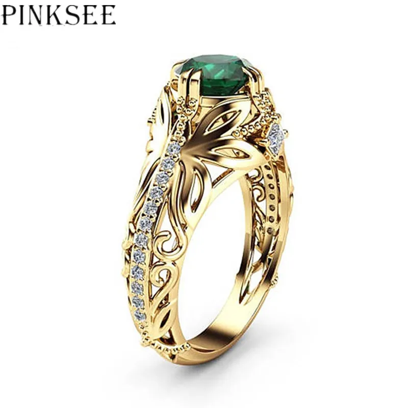 

PINKSEE Popular Zircon Rings Fashion Luxury Rhinestone Rings Engagement Jewelry for Couples