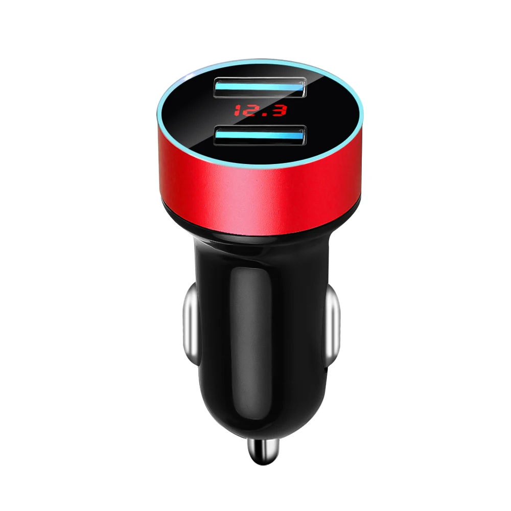 3.1A Red 3.1A двойной USB телефон зарядное устройство 2 порта адаптер питания Цифровой Напряжение ЖК-Display12-24V до 5 В конвертер для gps трекер Автомобильный видеорегистратор - Название цвета: 3.1A Red
