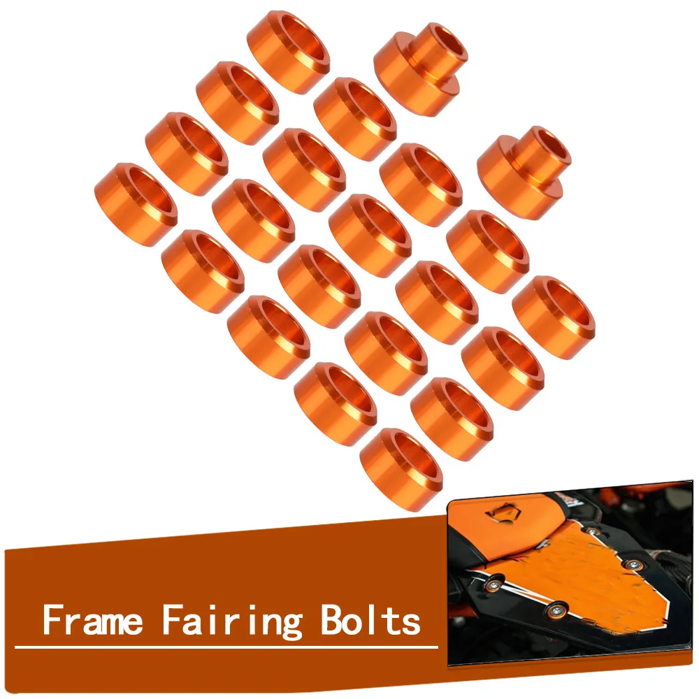 

22PCS Front Fender Frame Fairing Bolts FOR 990 ADVENTURE S/R 2006-2013 Motorcycle Accessories Screws Bolt CNC Orange Protection