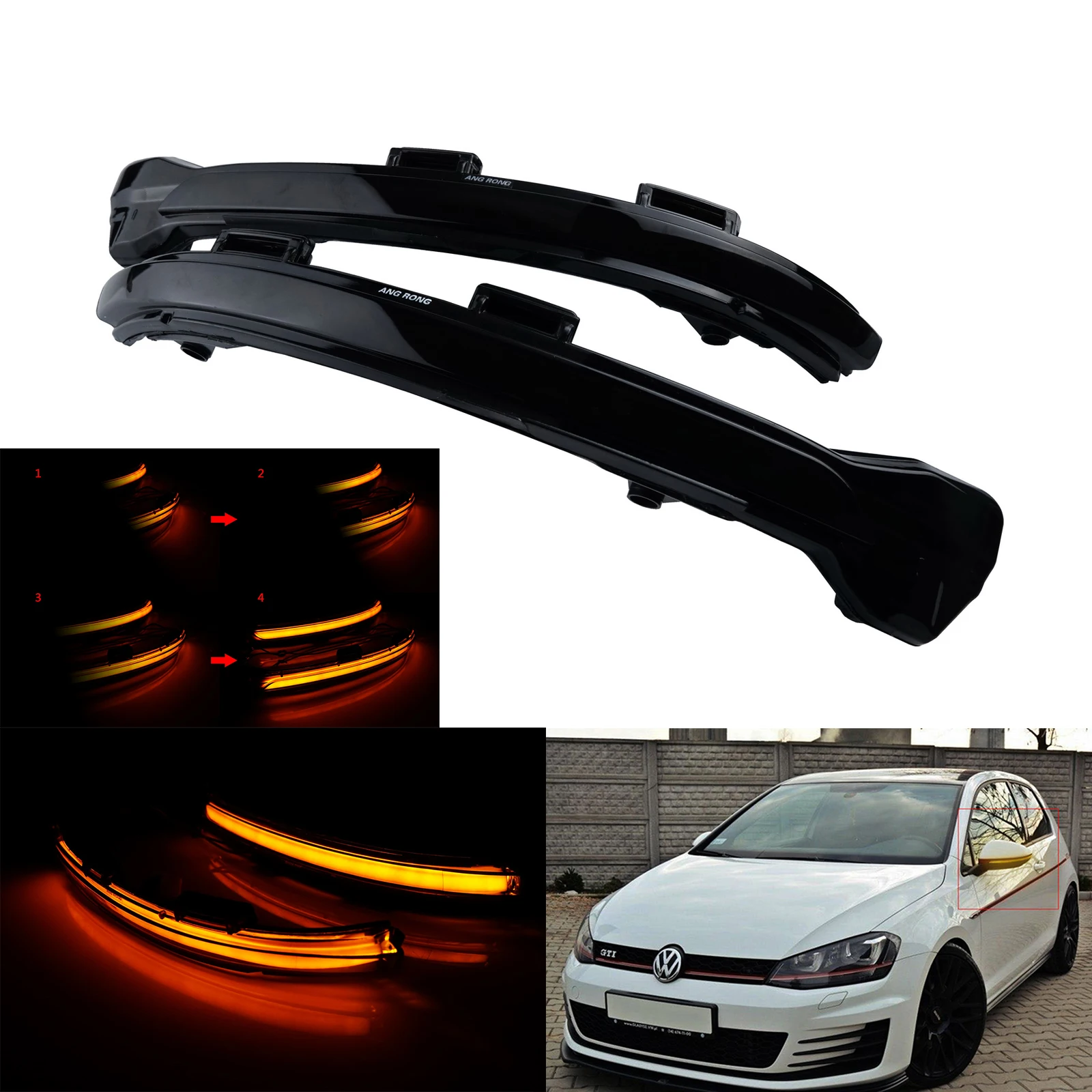 

ANGRONG Динамический светодиодный зеркальный индикатор поворосветильник для Golf MK VII MK7 Touran