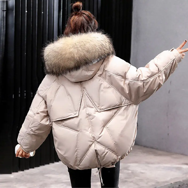 Новинка 2019 Модное теплое зимнее пальто кокон женские свободные парки верхняя