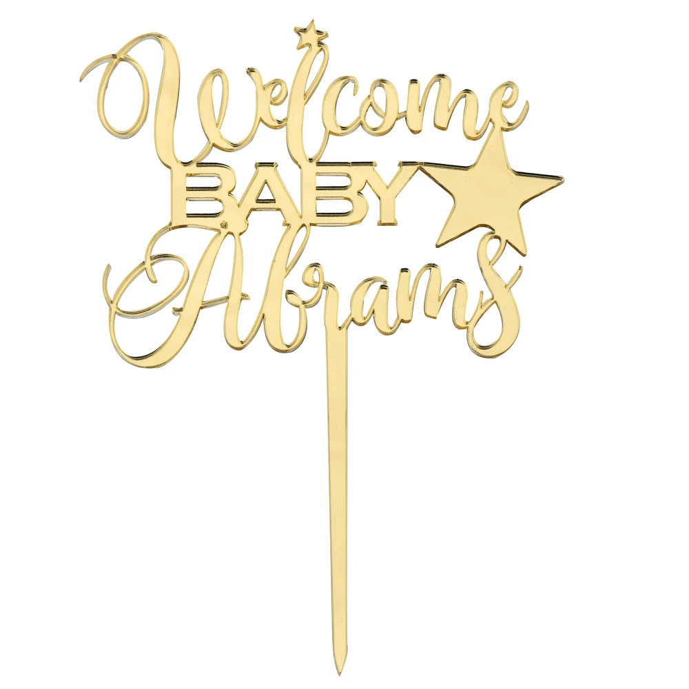 Персональный Выгравированный Топпер для детского торта акриловый деревянный