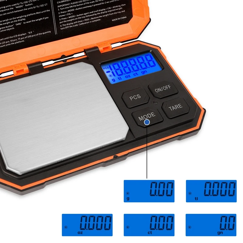 

Digital Gram Scale Pocket Scale with LCD Display for Food Jewelry Medicine High Precision Jewelry Scale 200G x 0.01G