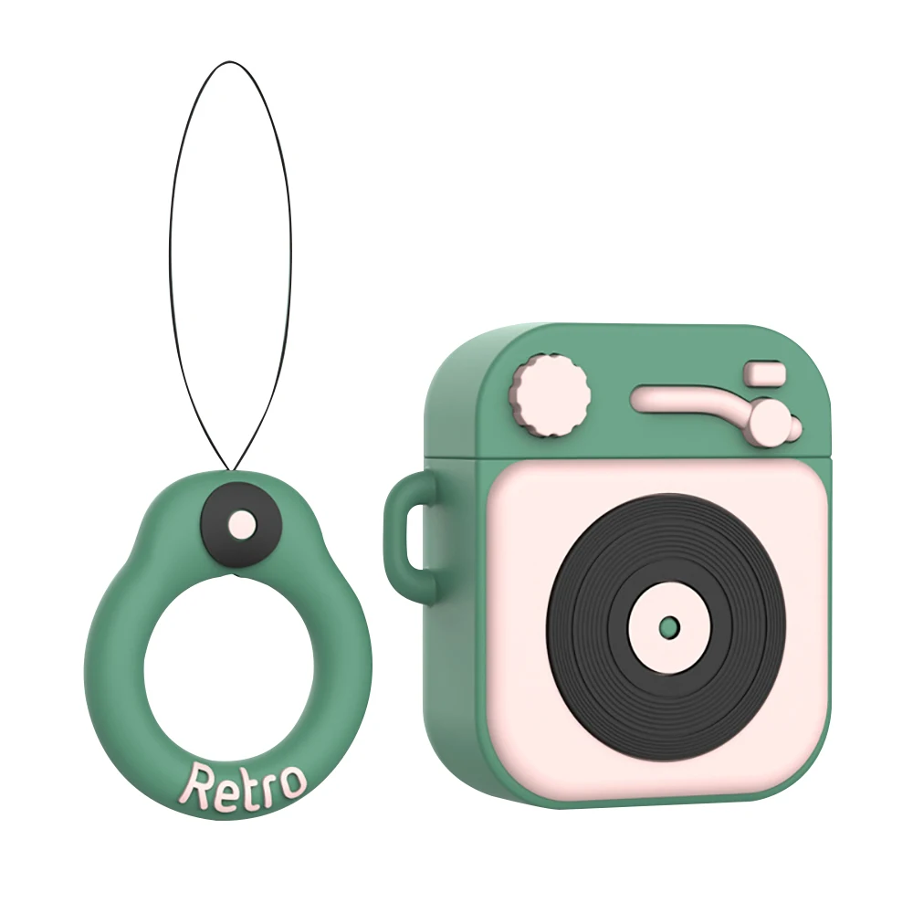 Dark Green Мягкий силиконовый чехол для Airpods Мультфильм защитный милый чехол гарнитура аксессуары чехол для Apple Беспроводная коробка для хранения наушников - Цвет: Dark Green