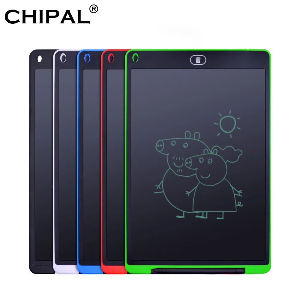 CHIPAL 12 дюймов ЖК-дисплей планшет для письма цифровой графический Планшеты рукописного ввода графической информации альбом для рисования Краски доска блокнот+ ручка/Батарея
