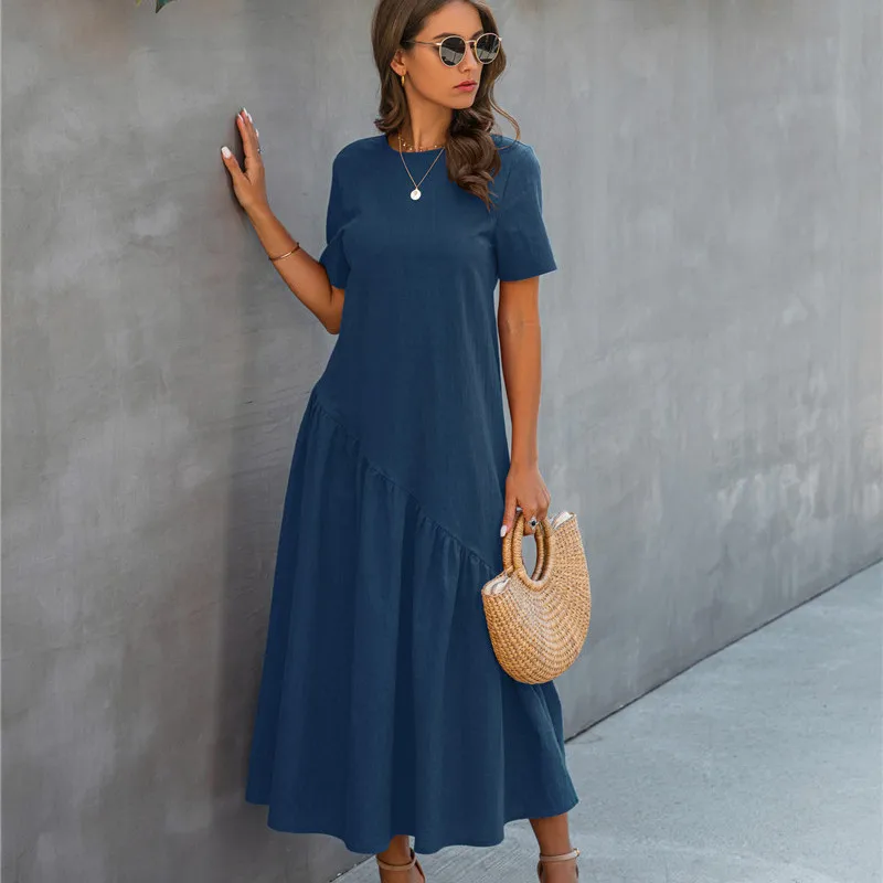 Летнее повседневное винтажное женское платье макси 2020 модное свободное с