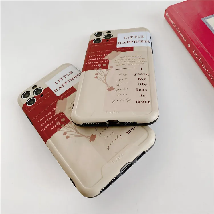 Retro Art illustration Letter Flowers Phone Case For iPhone 11 Pro Max Xr Xs X 7 7PLus 8 Plus Cases Soft Silicone Cover | Мобильные