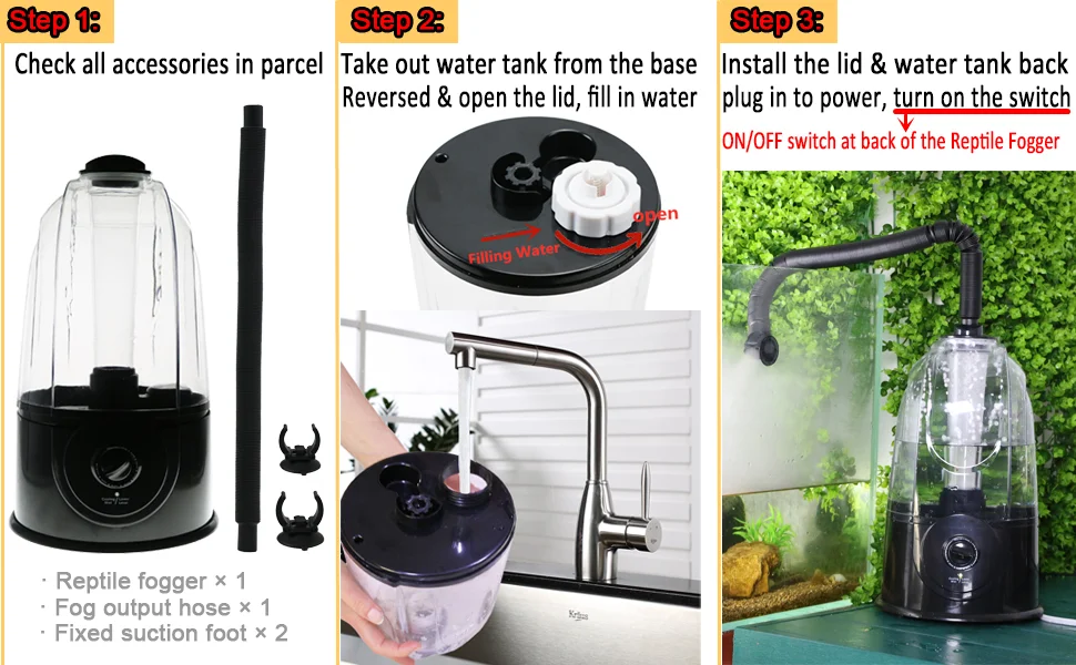 Рептилия Fogger Terrariums увлажнитель туман машина мистер большой объем различные