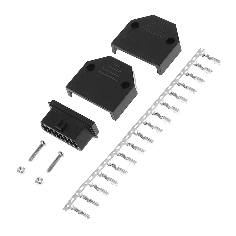 OBD II пластиковый 16 контактный гнездовой угловой разъем гнездо для провода