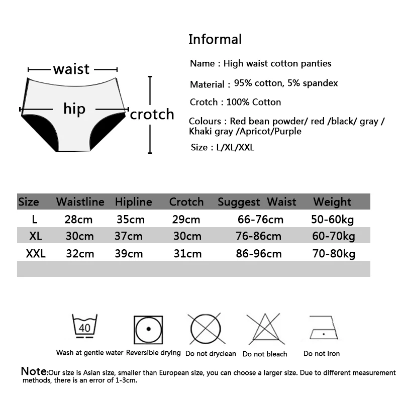 

Women's underwear high-end hips shaping body size plus size underwear women's cotton high waist ladies briefs shorts